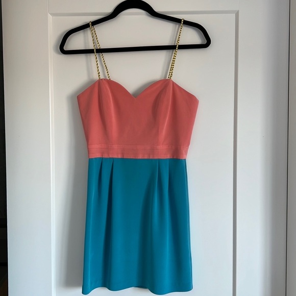 Naven Silk Colour Block Mini Dress - Picture 2 of 5